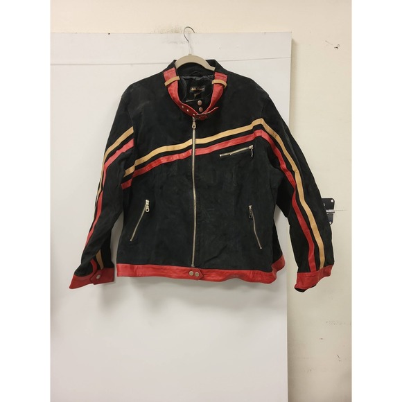 Ashley Stewart Jackets & Blazers - Ashley Stewart Womens Jacket Size 22 Black Suede Leather Stripe Detail Moto